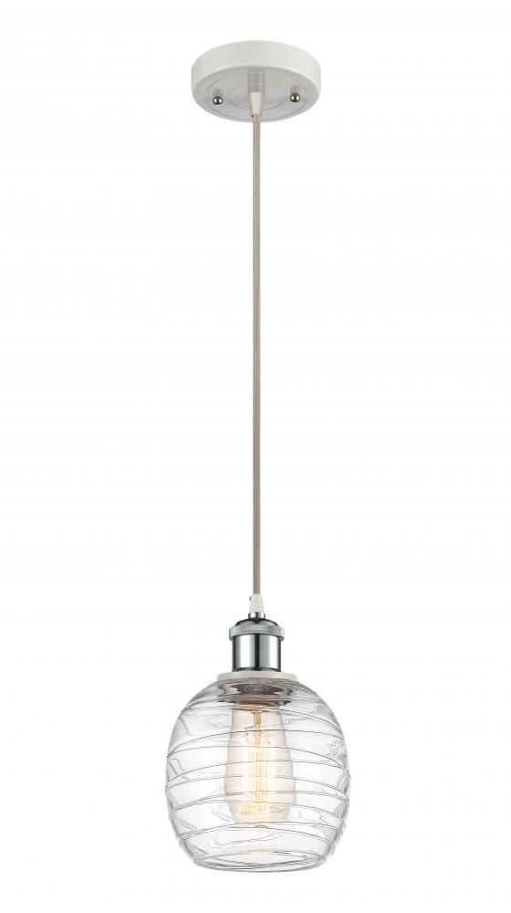 Belfast - 1 Light - 6 inch - White Polished Chrome - Cord hung - Mini Pendant