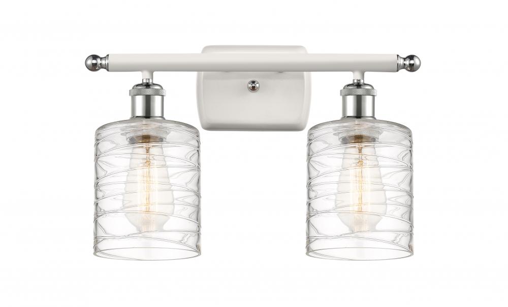 Cobbleskill - 2 Light - 15 inch - White Polished Chrome - Bath Vanity Light