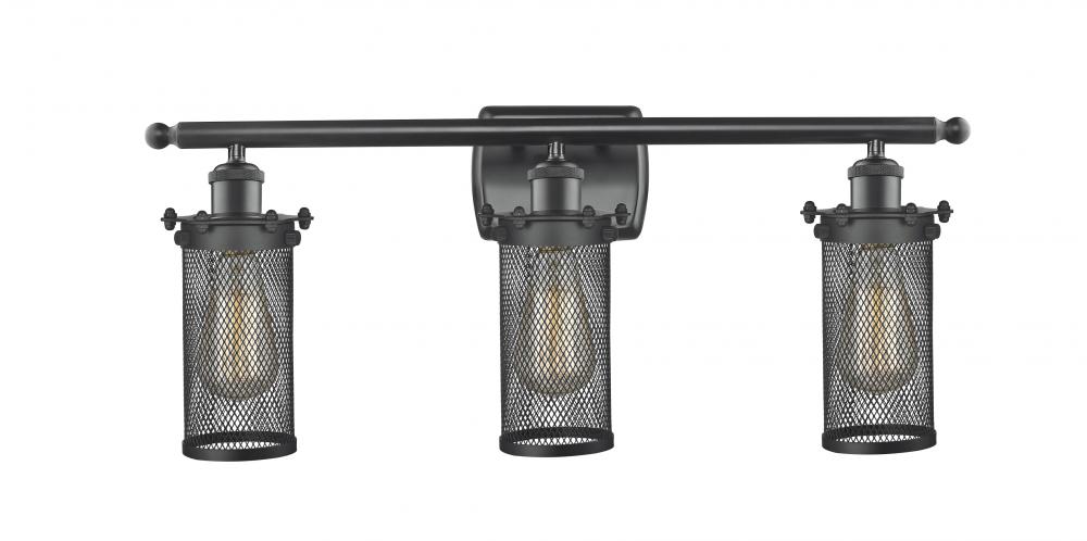 Bleecker - 3 Light - 24 inch - Matte Black - Bath Vanity Light