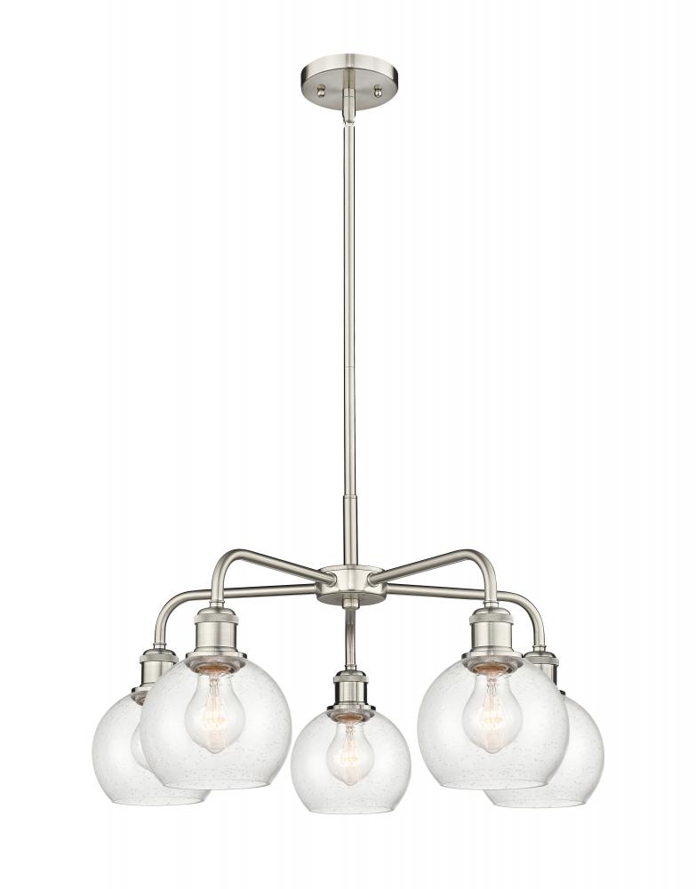 Athens - 5 Light - 24 inch - Satin Nickel - Chandelier