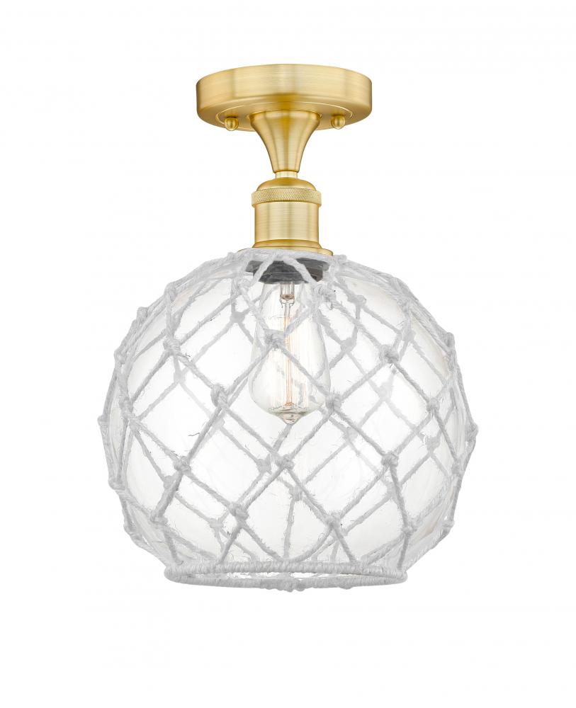 Farmhouse Rope - 1 Light - 10 inch - Satin Gold - Semi-Flush Mount