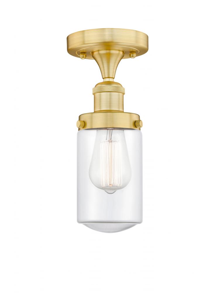 Dover - 1 Light - 5 inch - Satin Gold - Semi-Flush Mount