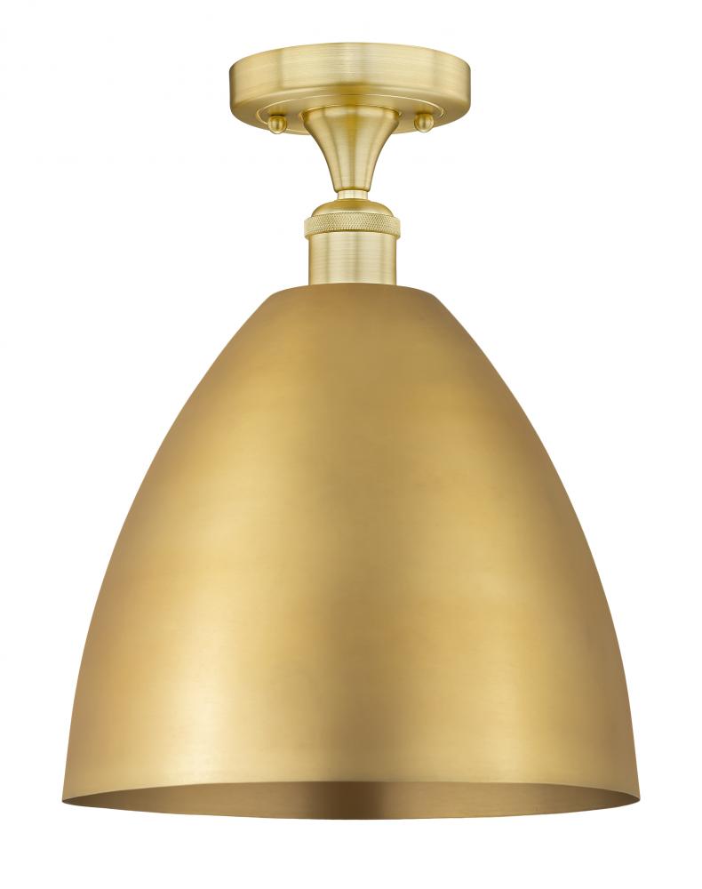 Bristol - 1 Light - 12 inch - Satin Gold - Semi-Flush Mount