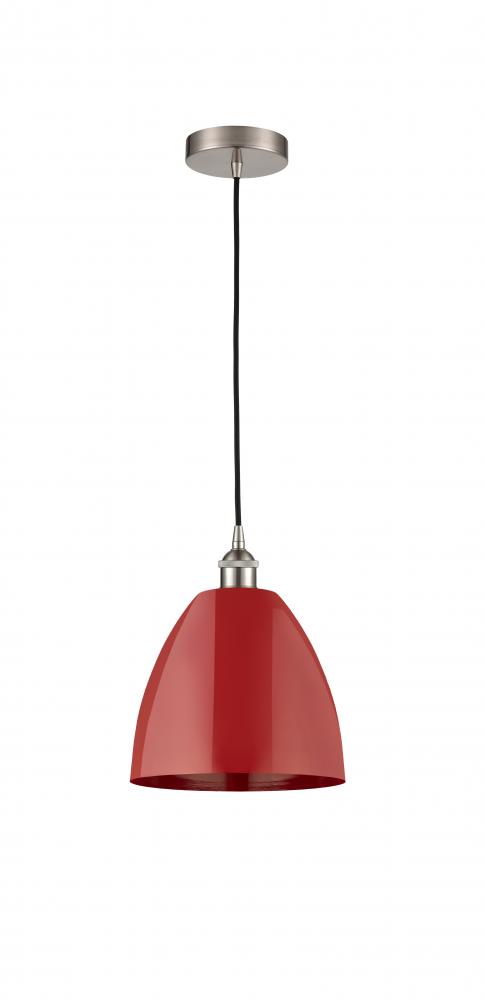 Plymouth - 1 Light - 9 inch - Brushed Satin Nickel - Cord hung - Mini Pendant