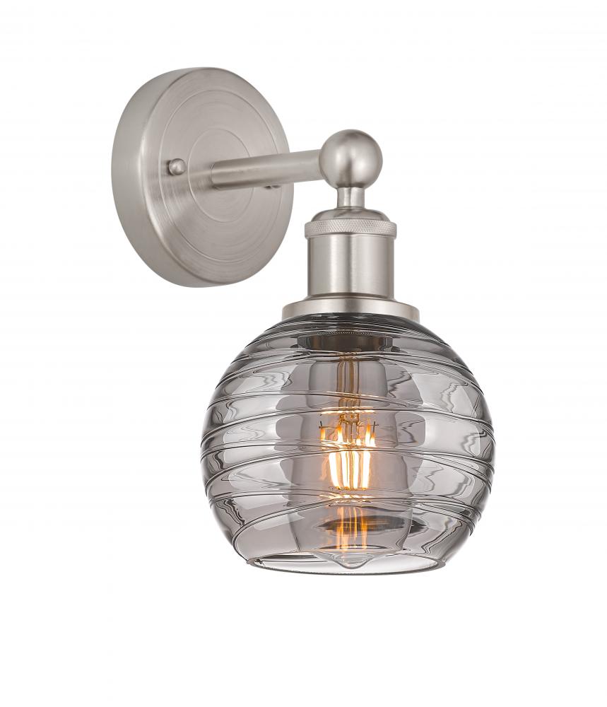 Athens Deco Swirl - 1 Light - 6 inch - Brushed Satin Nickel - Sconce