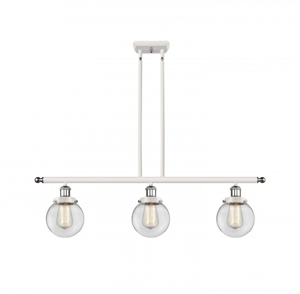 Beacon - 3 Light - 36 inch - White Polished Chrome - Stem Hung - Island Light