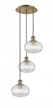 Innovations Lighting 113B-3P-AB-G555-8CL - Ithaca - 3 Light - 15 inch - Antique Brass - Cord hung - Multi Pendant