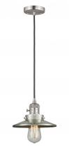 Innovations Lighting 201CSW-SN-M2 - Railroad - 1 Light - 8 inch - Brushed Satin Nickel - Cord hung - Mini Pendant