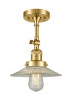 Innovations Lighting 201F-SG-G2-LED - Halophane - 1 Light - 9 inch - Satin Gold - Semi-Flush Mount