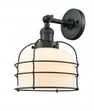 Innovations Lighting 203-BK-G71-CE-LED - Bell Cage - 1 Light - 9 inch - Matte Black - Sconce