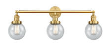 Innovations Lighting 205-SG-G204-6-LED - Beacon - 3 Light - 30 inch - Satin Gold - Bath Vanity Light