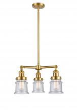 Innovations Lighting 207-SG-G184S - Canton - 3 Light - 18 inch - Satin Gold - Stem Hung - Chandelier