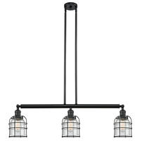 Innovations Lighting 213-BK-G54-CE-LED - Bell Cage - 3 Light - 39 inch - Matte Black - Stem Hung - Island Light