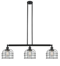 Innovations Lighting 213-BK-G74-CE-LED - Bell Cage - 3 Light - 42 inch - Matte Black - Stem Hung - Island Light