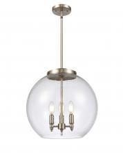 Innovations Lighting 221-3S-SN-G124-16-LED - Athens - 3 Light - 16 inch - Brushed Satin Nickel - Cord hung - Pendant