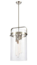 Innovations Lighting 413-4S-SN-12CL-LED - Pilaster - 4 Light - 12 inch glass - Brushed Satin Nickel - Cord hung - Pendant