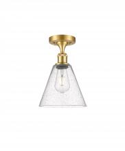 Innovations Lighting 516-1C-SG-GBC-84-LED - Berkshire - 1 Light - 8 inch - Satin Gold - Semi-Flush Mount