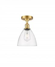 Innovations Lighting 516-1C-SG-GBD-752-LED - Bristol - 1 Light - 8 inch - Satin Gold - Semi-Flush Mount