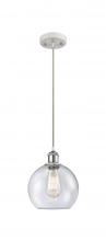 Innovations Lighting 516-1P-WPC-G124-8 - Athens - 1 Light - 8 inch - White Polished Chrome - Cord hung - Mini Pendant