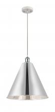 Innovations Lighting 516-1P-WPC-MBC-16-PC - Berkshire - 1 Light - 16 inch - White Polished Chrome - Cord hung - Mini Pendant