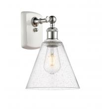 Innovations Lighting 516-1W-WPC-GBC-84-LED - Berkshire - 1 Light - 8 inch - White Polished Chrome - Sconce