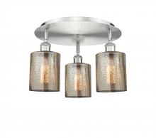 Innovations Lighting 516-3C-SN-G116 - Cobbleskill - 3 Light - 17 inch - Satin Nickel - Flush Mount