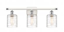 Innovations Lighting 516-3W-WPC-G1113-LED - Cobbleskill - 3 Light - 25 inch - White Polished Chrome - Bath Vanity Light