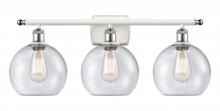 Innovations Lighting 516-3W-WPC-G124-8 - Athens - 3 Light - 28 inch - White Polished Chrome - Bath Vanity Light