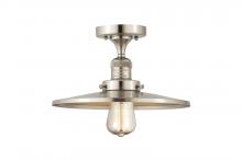 Innovations Lighting 517-1CH-SN-MFR-SN-12 - Railroad - 1 Light - 12 inch - Brushed Satin Nickel - Semi-Flush Mount