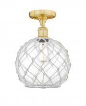 Innovations Lighting 616-1F-SG-G122-10RW - Farmhouse Rope - 1 Light - 10 inch - Satin Gold - Semi-Flush Mount