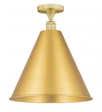 Innovations Lighting 616-1F-SG-MBC-16-SG - Berkshire - 1 Light - 16 inch - Satin Gold - Semi-Flush Mount