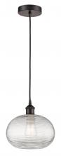 Innovations Lighting 616-1P-OB-G555-10CL - Ithaca - 1 Light - 10 inch - Oil Rubbed Bronze - Cord hung - Mini Pendant