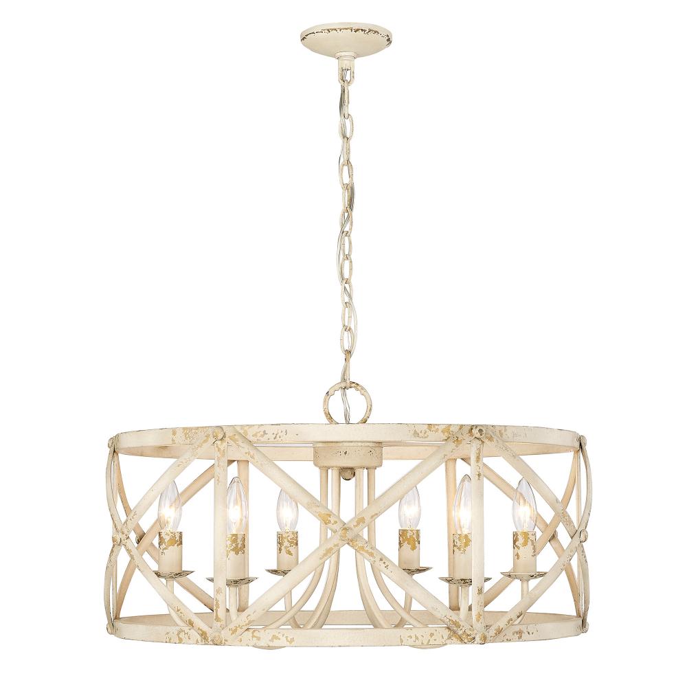 Alcott AI 6 Light Chandelier in Antique Ivory