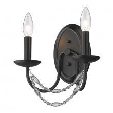 Golden 7644-2W BLK - Mirabella 2 Light Wall Sconce in Matte Black