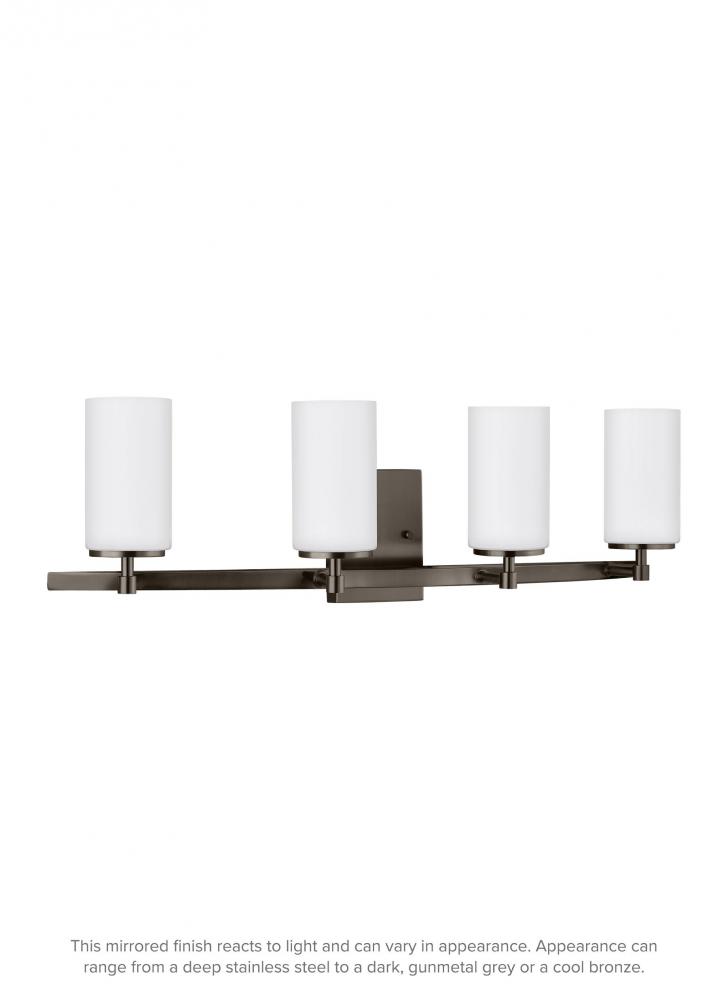 Alturas contemporary 4-light LED indoor dimmable bath vanity wall sconce in brushed oil rubbed bronz