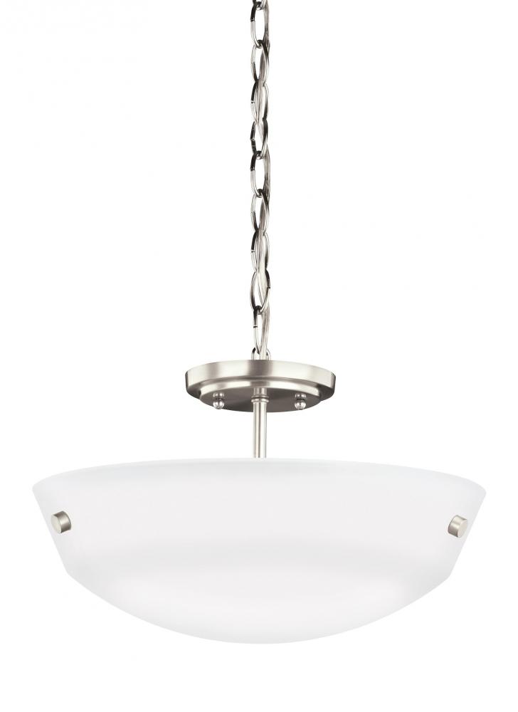 Two Light Semi-Flush Convertible Pendant