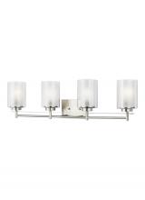 Generation Lighting 4437304EN3-962 - Elmwood Park traditional 4-light LED indoor dimmable bath vanity wall sconce in brushed nickel silve