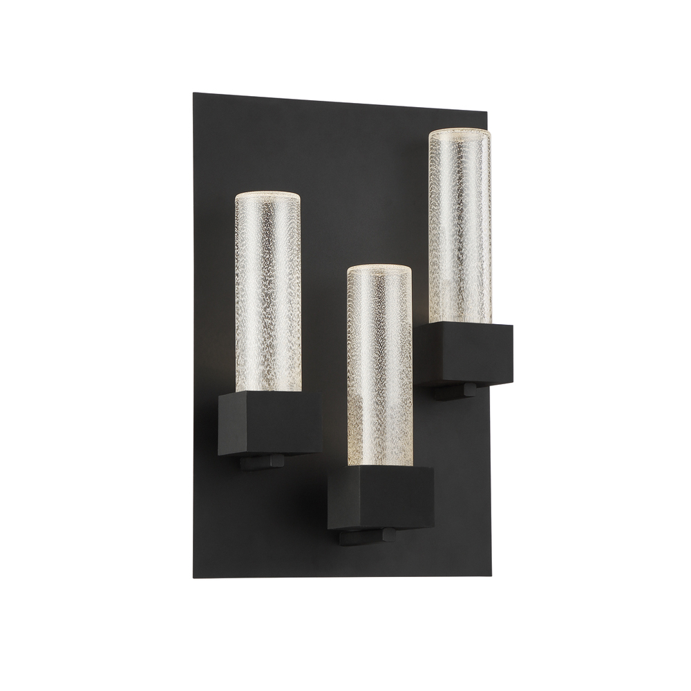 Outdr, LED Sconce, 3LT , Sm, Blk