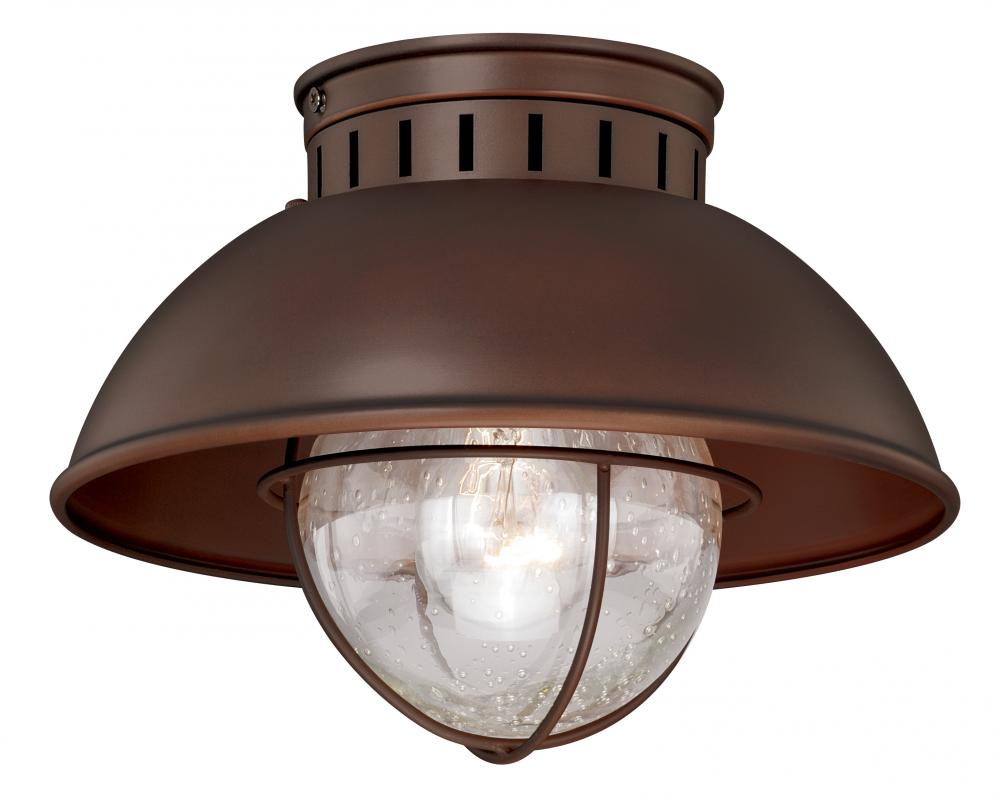 Harwich 10-in Outdoor Flush Mount Ceiling Light Burnished Bronze