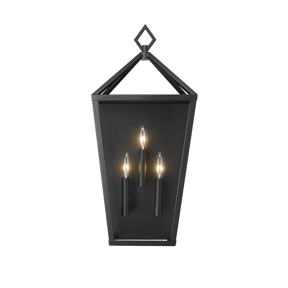 Arnold 3-Light Outdoor Wall Sconce Powder Coated Black