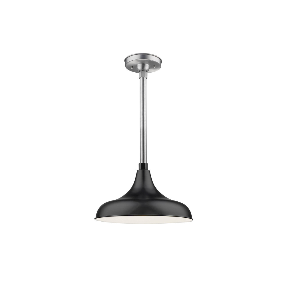 R Series 1-Light Modified Warehouse Shade Satin Black