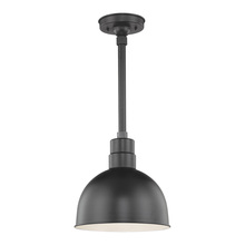  RDBS12-SB - R Series 1-Light Stem Hung Deep Bowl Shade Satin Black