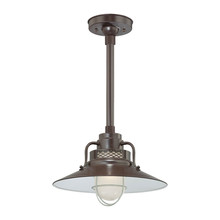 Millennium RRRS14-ABR - R Series 1-Light Stem Hung Railroad Shade Architectural Bronze