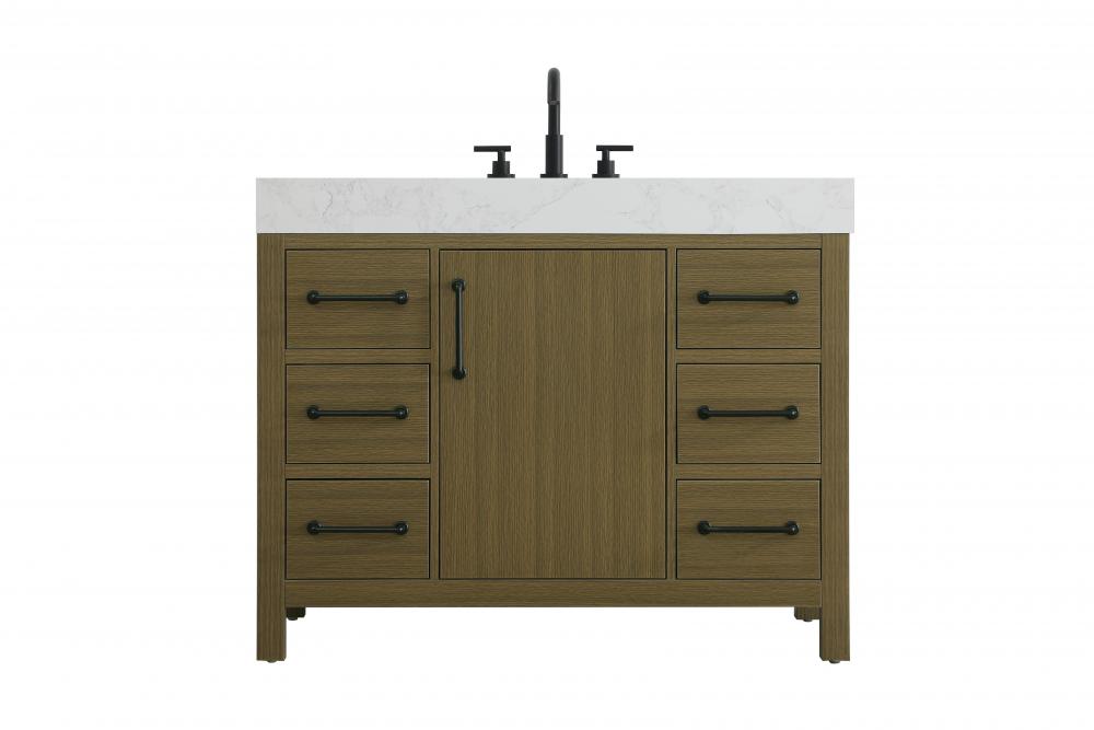 42 inch Single Bathroom Vanity In Chestnut Brown