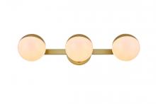  LD7305W21BRA - Majesty 3 Light Brass and Frosted White Bath Sconce