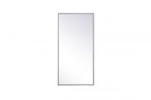 Elegant MR41428S - Metal Frame Rectangle Mirror 14x28 Inch in Silver