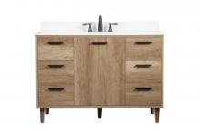 Elegant VF47048NT-BS - 48 Inch Single Bathroom Vanity in Natural Oak with Backsplash