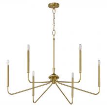 Quorum 6238-6-80 - Providence 6 Light Chandelier, Aged Brass