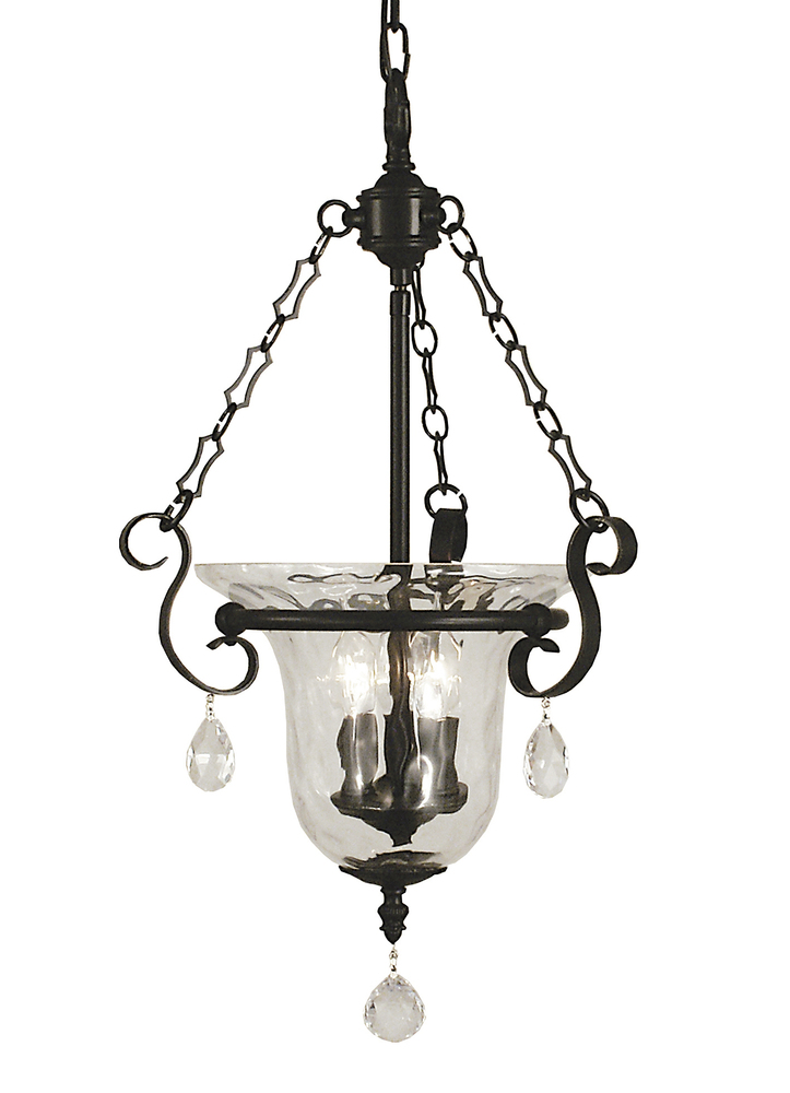 3-Light Brushed Nickel Carcassonne Foyer Chandelier