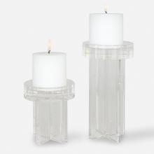  18054 - Crystal Pillar Candleholders, Set/2